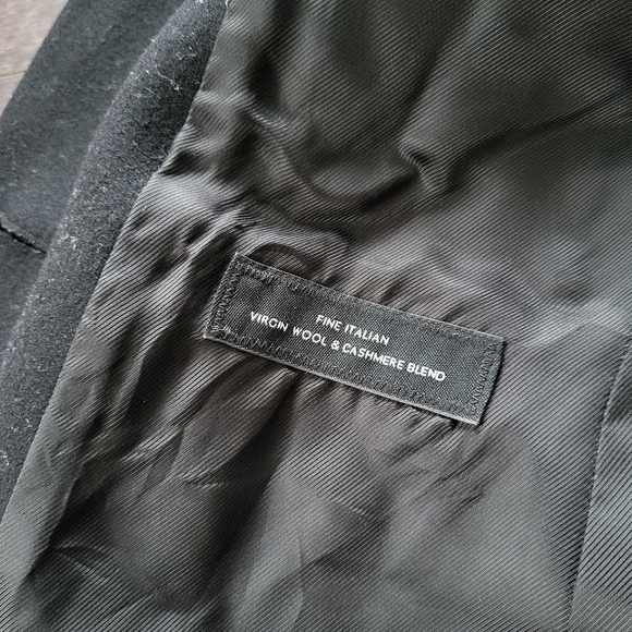 Aritzia Babaton Black Wool Cashmere Blend Vegan Leather Fred Blazer - Picture 12 of 13